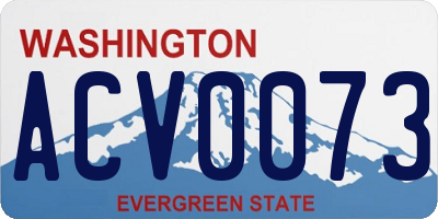 WA license plate ACV0073