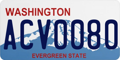 WA license plate ACV0080