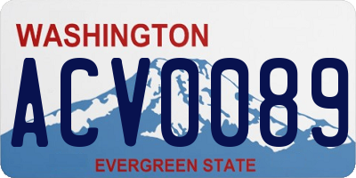WA license plate ACV0089