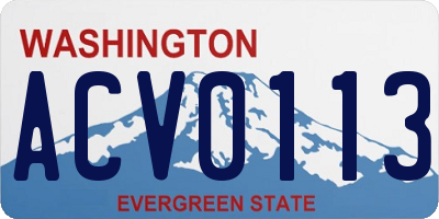 WA license plate ACV0113