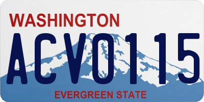 WA license plate ACV0115
