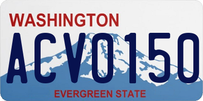 WA license plate ACV0150