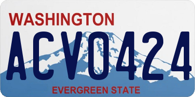 WA license plate ACV0424