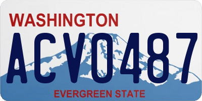WA license plate ACV0487