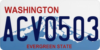 WA license plate ACV0503