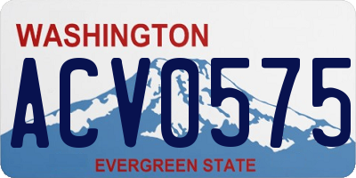 WA license plate ACV0575