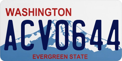 WA license plate ACV0644