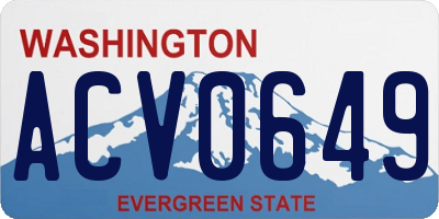 WA license plate ACV0649