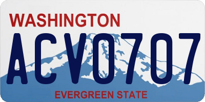 WA license plate ACV0707