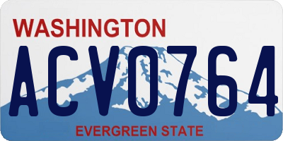 WA license plate ACV0764