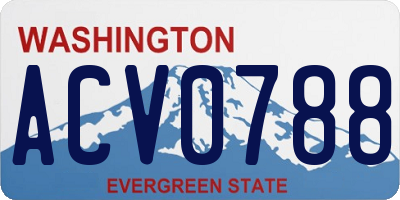 WA license plate ACV0788