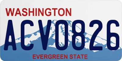 WA license plate ACV0826