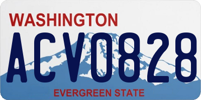 WA license plate ACV0828
