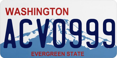 WA license plate ACV0999