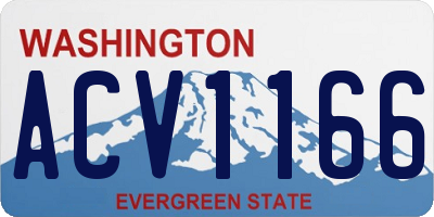 WA license plate ACV1166