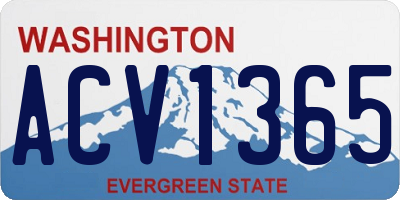 WA license plate ACV1365
