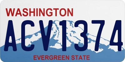 WA license plate ACV1374