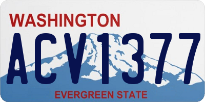 WA license plate ACV1377