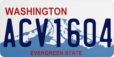 WA license plate ACV1604