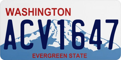WA license plate ACV1647