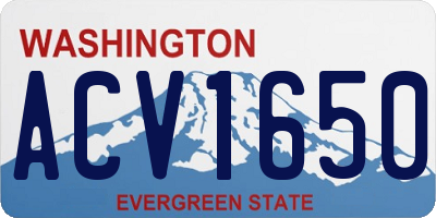 WA license plate ACV1650