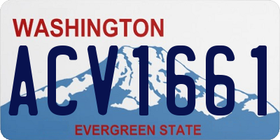 WA license plate ACV1661