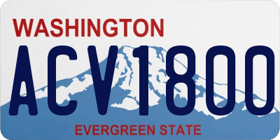 WA license plate ACV1800