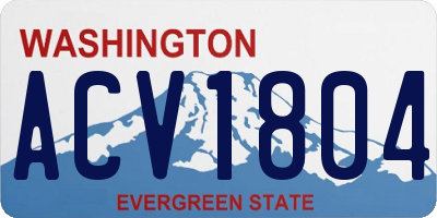 WA license plate ACV1804