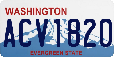 WA license plate ACV1820