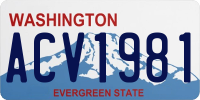 WA license plate ACV1981