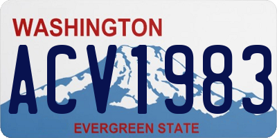 WA license plate ACV1983