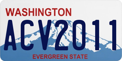 WA license plate ACV2011