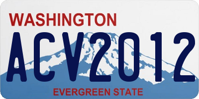 WA license plate ACV2012