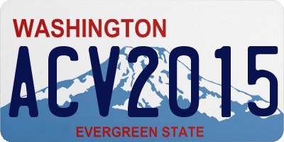 WA license plate ACV2015
