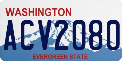 WA license plate ACV2080
