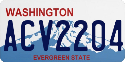 WA license plate ACV2204