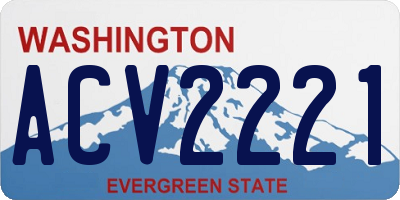 WA license plate ACV2221