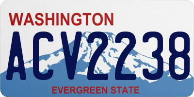 WA license plate ACV2238