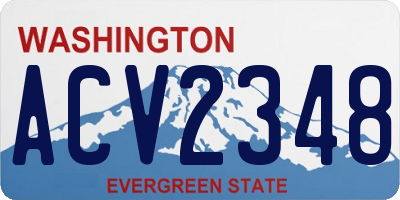 WA license plate ACV2348