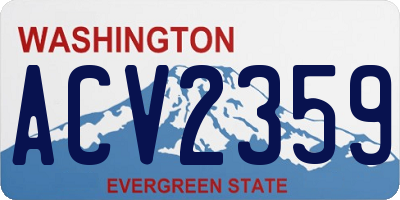 WA license plate ACV2359
