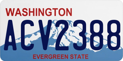 WA license plate ACV2388