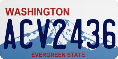 WA license plate ACV2436