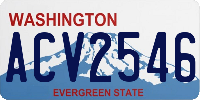 WA license plate ACV2546