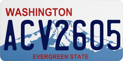 WA license plate ACV2605