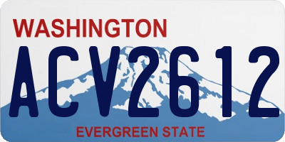 WA license plate ACV2612