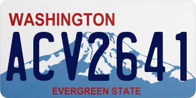 WA license plate ACV2641