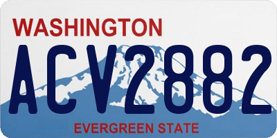 WA license plate ACV2882