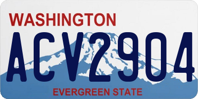 WA license plate ACV2904