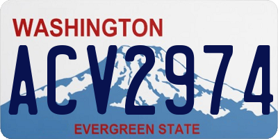 WA license plate ACV2974