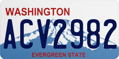 WA license plate ACV2982